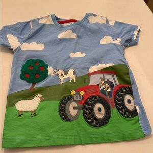 Mini Boden Blue and Green Tractor Shirt